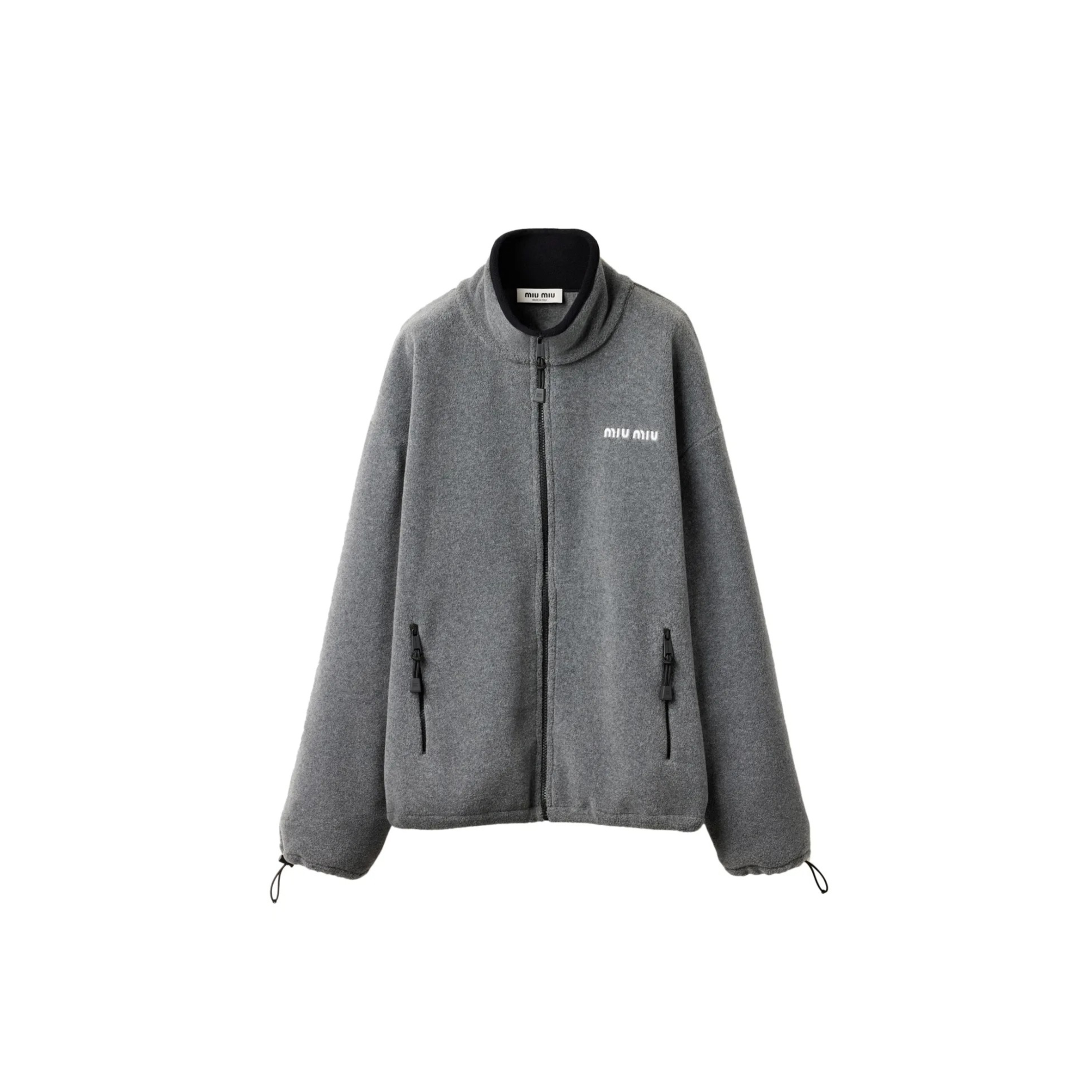 MIU MIU LOGO EMBROIDERED FLEECE SWEATSHIRT MIU MIU LOGO EMBROIDERED FLEECE SWEATSHIRT